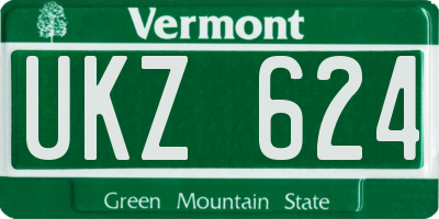 VT license plate UKZ624