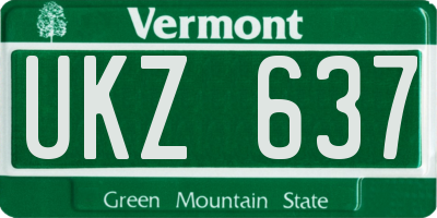 VT license plate UKZ637