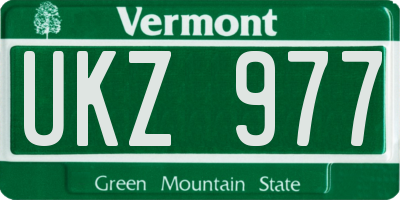 VT license plate UKZ977