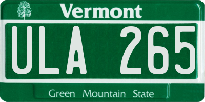 VT license plate ULA265