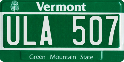 VT license plate ULA507