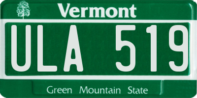 VT license plate ULA519