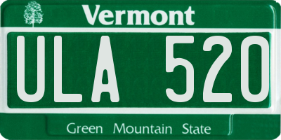 VT license plate ULA520