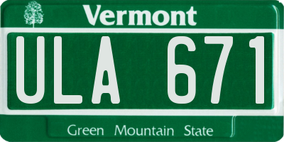 VT license plate ULA671