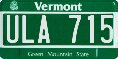 VT license plate ULA715