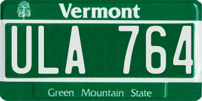 VT license plate ULA764