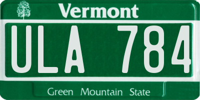 VT license plate ULA784