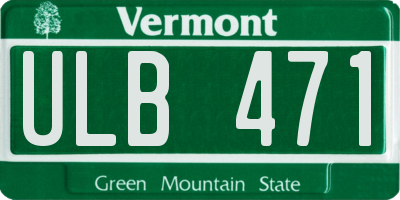 VT license plate ULB471