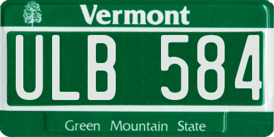 VT license plate ULB584