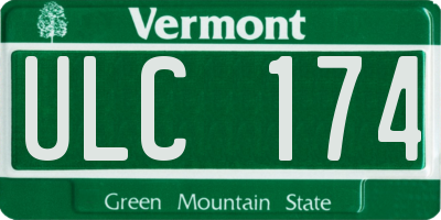 VT license plate ULC174