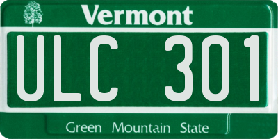 VT license plate ULC301