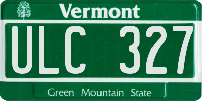 VT license plate ULC327