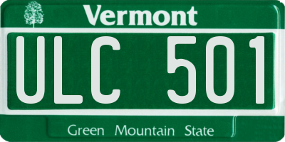 VT license plate ULC501