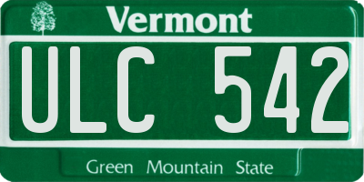 VT license plate ULC542