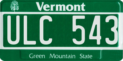 VT license plate ULC543