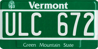 VT license plate ULC672