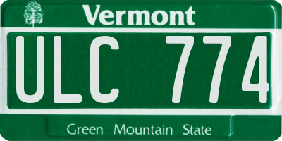 VT license plate ULC774