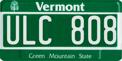 VT license plate ULC808
