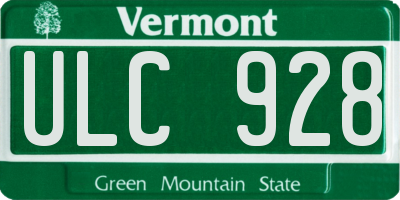 VT license plate ULC928