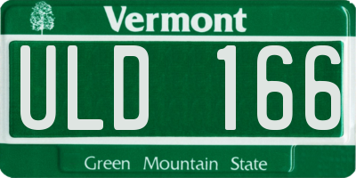 VT license plate ULD166