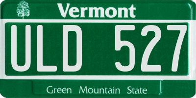 VT license plate ULD527
