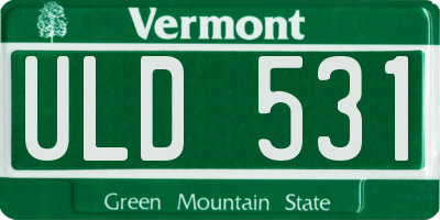VT license plate ULD531