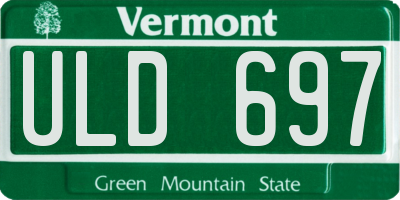 VT license plate ULD697
