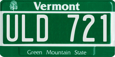 VT license plate ULD721