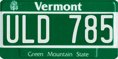 VT license plate ULD785