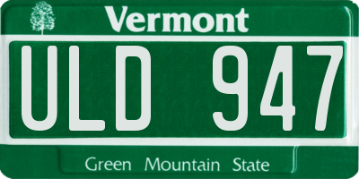VT license plate ULD947