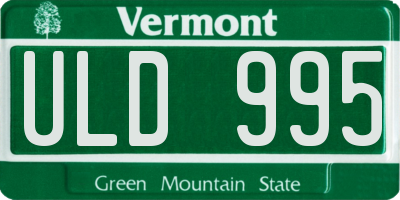 VT license plate ULD995