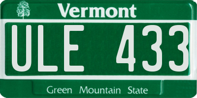VT license plate ULE433