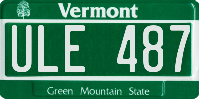 VT license plate ULE487