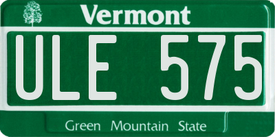 VT license plate ULE575