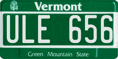 VT license plate ULE656