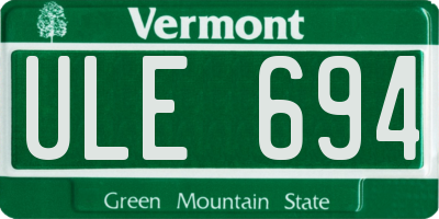 VT license plate ULE694