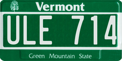 VT license plate ULE714