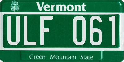 VT license plate ULF061