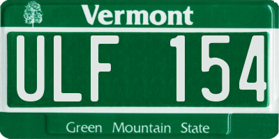 VT license plate ULF154