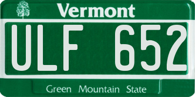 VT license plate ULF652