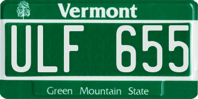 VT license plate ULF655