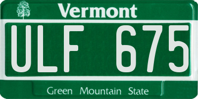 VT license plate ULF675
