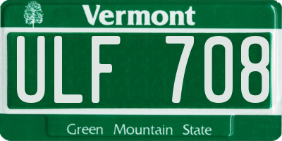 VT license plate ULF708