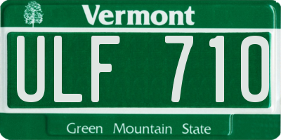VT license plate ULF710