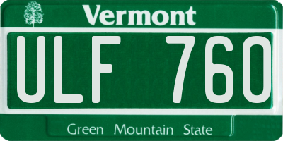 VT license plate ULF760