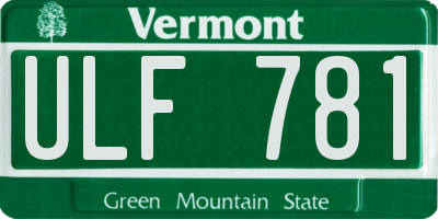 VT license plate ULF781