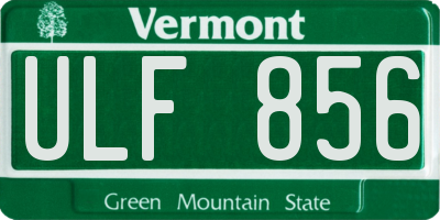 VT license plate ULF856