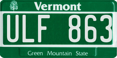 VT license plate ULF863
