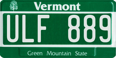 VT license plate ULF889