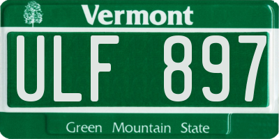 VT license plate ULF897